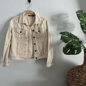 D. Jeans Cream White Jean Jacket Size S